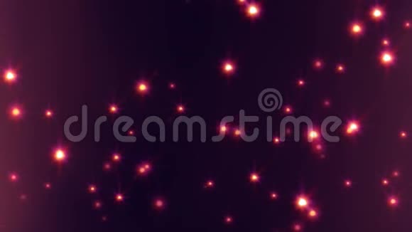 抽象紫色空间中闪烁明亮光线的神奇星光4K无缝环形运动背景动画视频的预览图