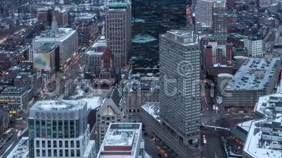 波士顿摩天大楼的时间日落时分科普利广场视频的预览图