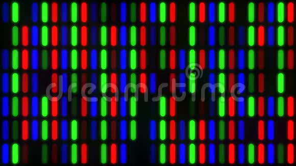 抽象液晶显示器RGBLED像素屏幕特写4K无缝环运动背景动画视频的预览图