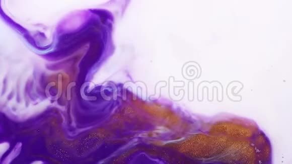 慢动作的流体艺术绘画抽象纹理艺术品液体背景形态设计迷幻背景视频的预览图