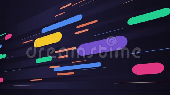 彩色动画线条在蓝色背景上对角移动视频的预览图