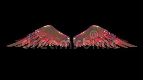 红色翅膀阿尔法Matte三维动画渲染4K视频的预览图