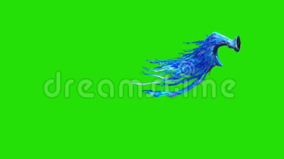 蓝羽翅膀边绿色屏幕三维渲染动画视频的预览图