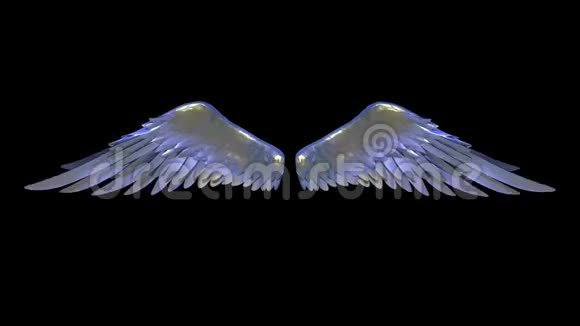 蓝色翅膀阿尔法Matte三维动画渲染4K视频的预览图