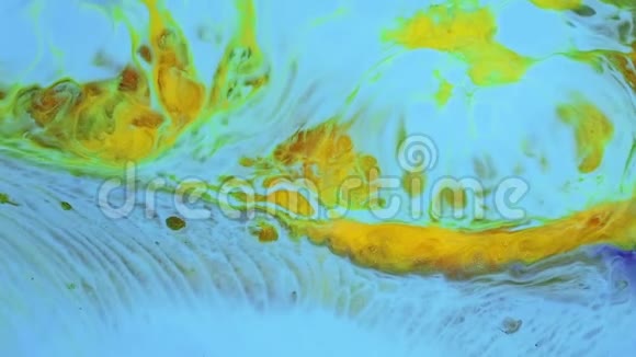 流体艺术丙烯酸纹理用液体波抽象绘制具有流体效应的现代艺术品抽象表面视频的预览图
