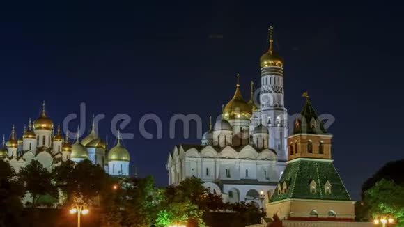 俄罗斯教会金环莫斯科克里姆林宫和教堂里面时间流逝UHD4K视频的预览图