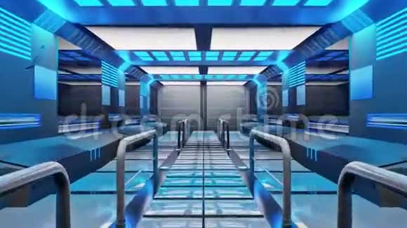 未来感scifi走廊3d渲染动画视频的预览图