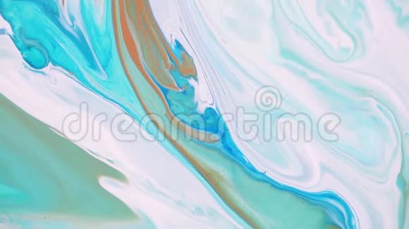 流体艺术绘制视频抽象亚克力纹理具有流动效果液体油漆混合背景与飞溅和视频的预览图