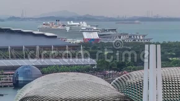 新加坡邮轮中心是一个邮轮码头航空时间在海港阵线视频的预览图