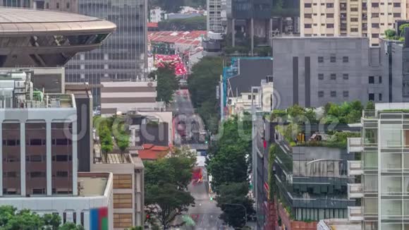 新加坡中心区的街道和城市交通状况视频的预览图