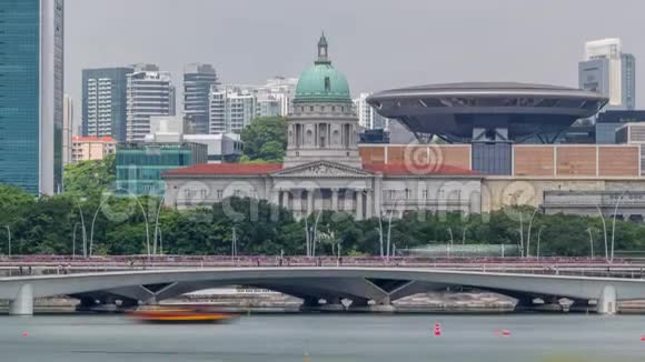 国家美术馆时间推移与esplanade桥以前是最高法院大楼和市政厅视频的预览图