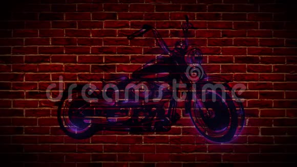 海关摩托车标志城市标志霓虹灯视频的预览图