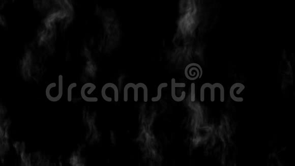 抽象烟雾云烟雾在黑色背景上缓慢运动上升视频视频的预览图