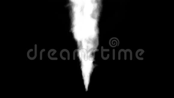 窄的白色烟羽向上烟雾在黑色背景下缓慢上升视频视频的预览图