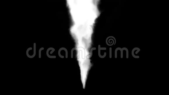 狭窄的烟羽上升烟雾在黑色背景下缓慢上升视频视频的预览图