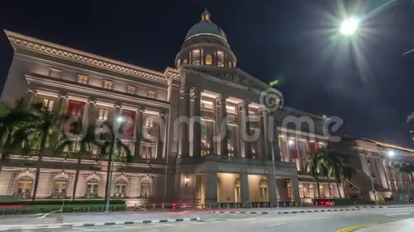 国家美术馆夜间延时超脱以前是最高法院大楼和市政厅视频的预览图