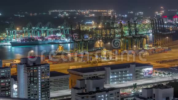 新加坡商港航空夜间延时视频的预览图
