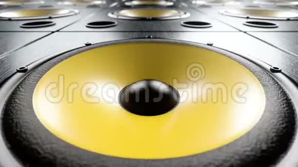 移动音频扬声器黄色膜播放有节奏的音乐循环视频的预览图