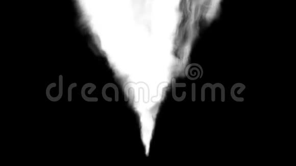 白烟羽流上去烟雾在黑色背景下缓慢上升视频视频的预览图