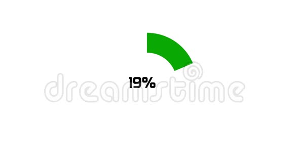 白色4K的绿色环图0到100百分比信息图形动画视频的预览图