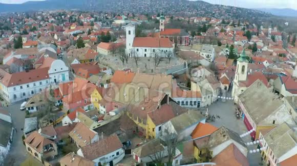 欧洲匈牙利Szentendre航空城市景观视频的预览图