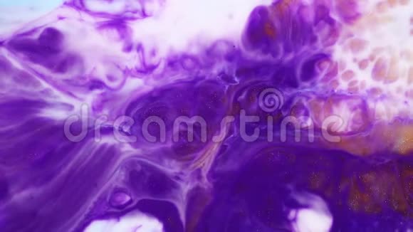 流体艺术具有流动效果的抽象丙烯酸纹理花哨的流体表面绘图水彩画质地视频的预览图