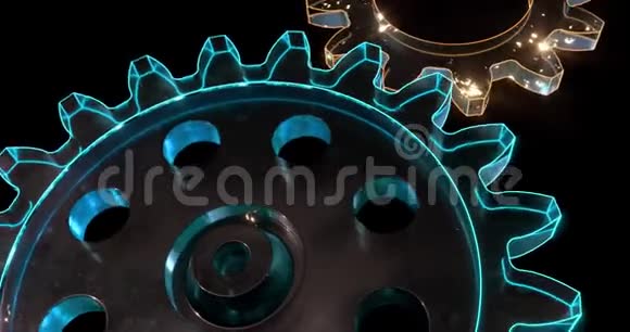 工业齿轮机械结构三维渲染视频的预览图