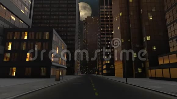 3一个空城街道的动画视频的预览图