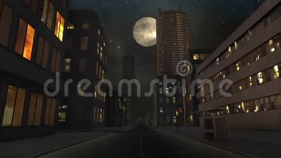 空城小区夜间及满月动画1视频的预览图