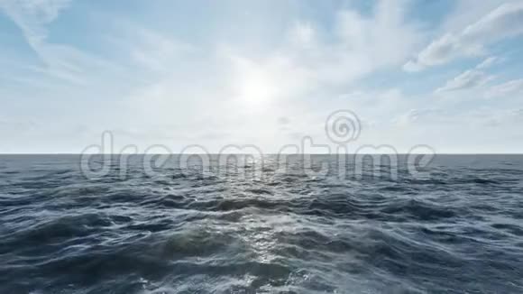 穿越汹涌的海洋的太阳之旅3D渲染视频的预览图