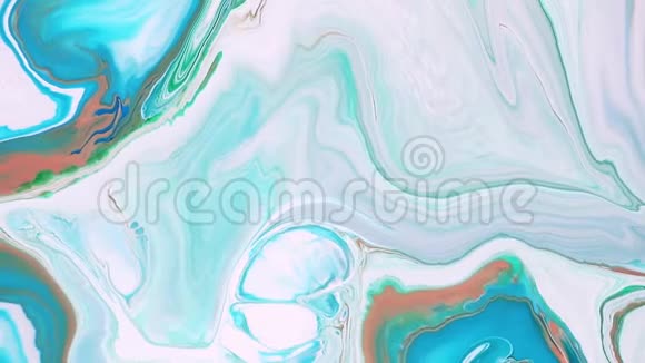 流体艺术绘画视频时尚的丙烯质感与流动的效果液体油漆混合背景与飞溅和漩涡视频的预览图