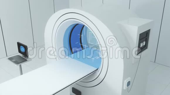 白底CT机流线型3d渲染视频的预览图