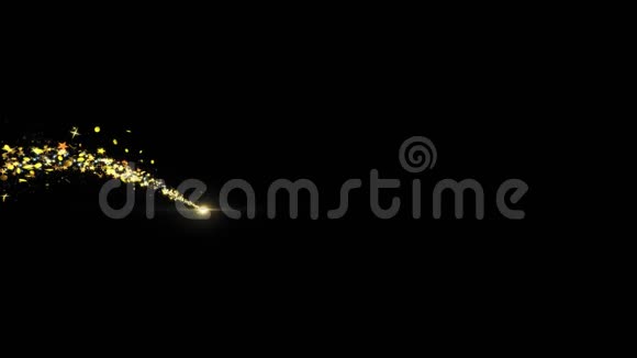 金光闪闪的星尘魔法轨迹闪耀在黑色视频的预览图