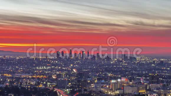 洛杉矶日出城景美国加利福尼亚视频的预览图