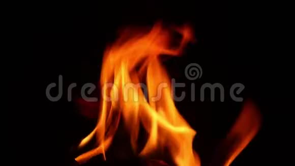 天然火焰带有黑色背景片段的火焰视频的预览图