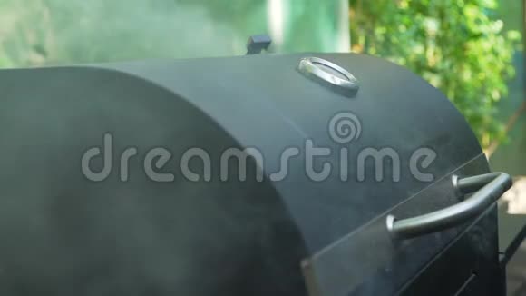 在烧烤炉上烹饪自制烧烤视频的预览图