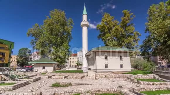 萨拉热窝的Bakrbabina清真寺时间推移过度波斯尼亚和黑塞哥维那视频的预览图