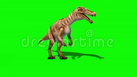 双龙恐龙死亡前绿色屏幕三维渲染动画侏罗纪循环视频的预览图