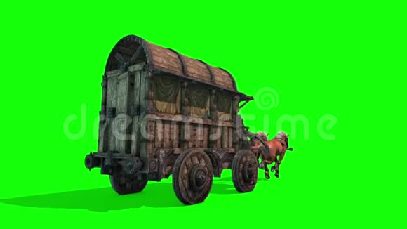 马车跑绿幕3D渲染动画视频的预览图