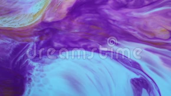 流体艺术丙烯酸纹理用液体波抽象绘制具有流体效应的现代艺术品彩色液体涂料视频的预览图