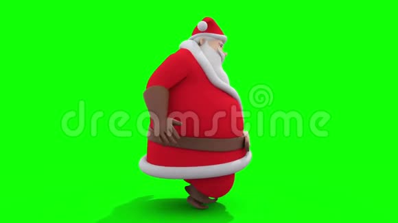 圣诞老人的漫步周期侧圣诞绿屏3D渲染动画循环视频的预览图
