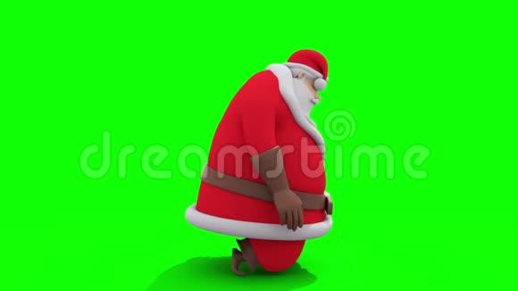 圣诞老人悲伤漫步循环圣诞绿屏3D渲染动画循环视频的预览图