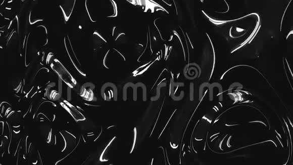 带有波纹的波浪状振动面的黑色单色金属反射纹理时尚抽象图形视频的预览图