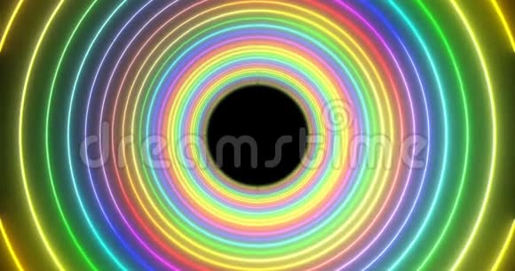 无缝环路科幻未来感VJ隧道在七种彩虹颜色视频的预览图
