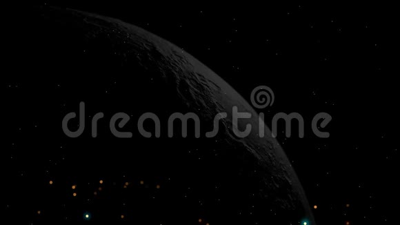 抽象的闪光闪闪发光的尘埃粒子与月球背景3渲染视频的预览图