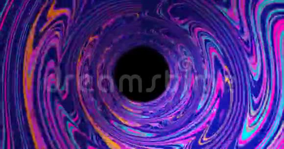 无缝环路科幻未来感VJ隧道扭曲彩色线视频的预览图