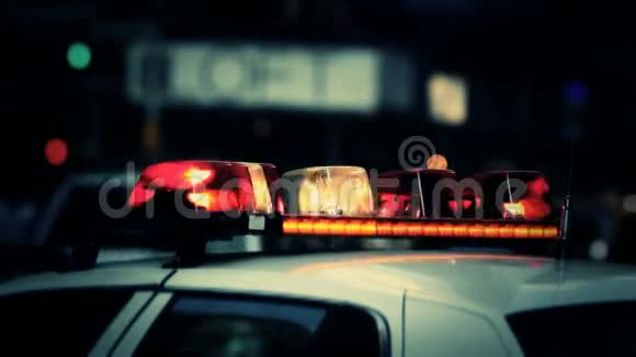 美国纽约市的警车灯视频的预览图