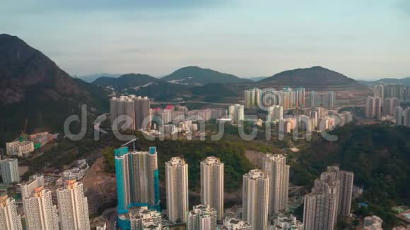 中国香港现代公寓式住宅鸟瞰图视频的预览图