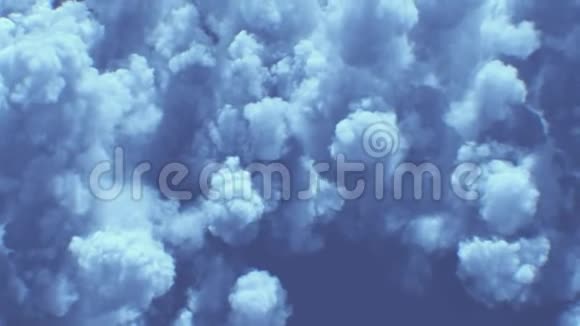 飞翔在美丽的黑暗风暴云顶上无缝飞越无尽风暴云景3d飞行视频的预览图