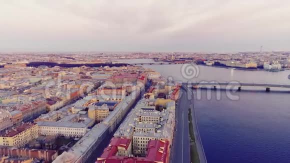 鸟瞰圣彼得堡日落4视频的预览图